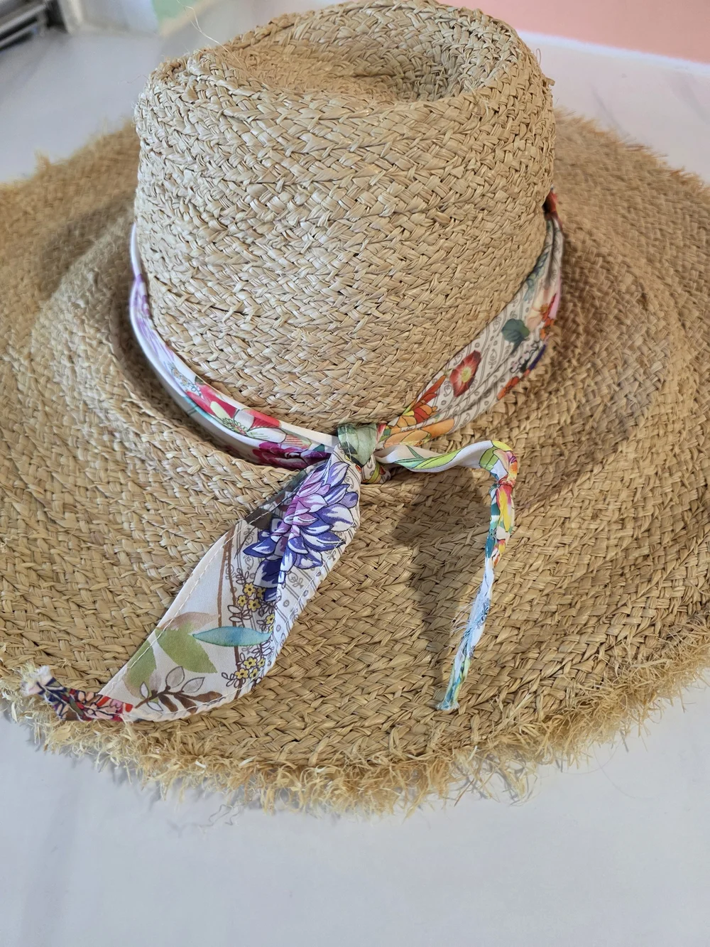 Johnny Was Dreamer Braided Raffia Fringe Hat Straw Boho Vacation Luxury